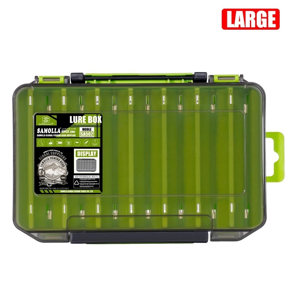 14 Compartment Double-Sided Fishing Tackle Box Lure Hook Organizer Case