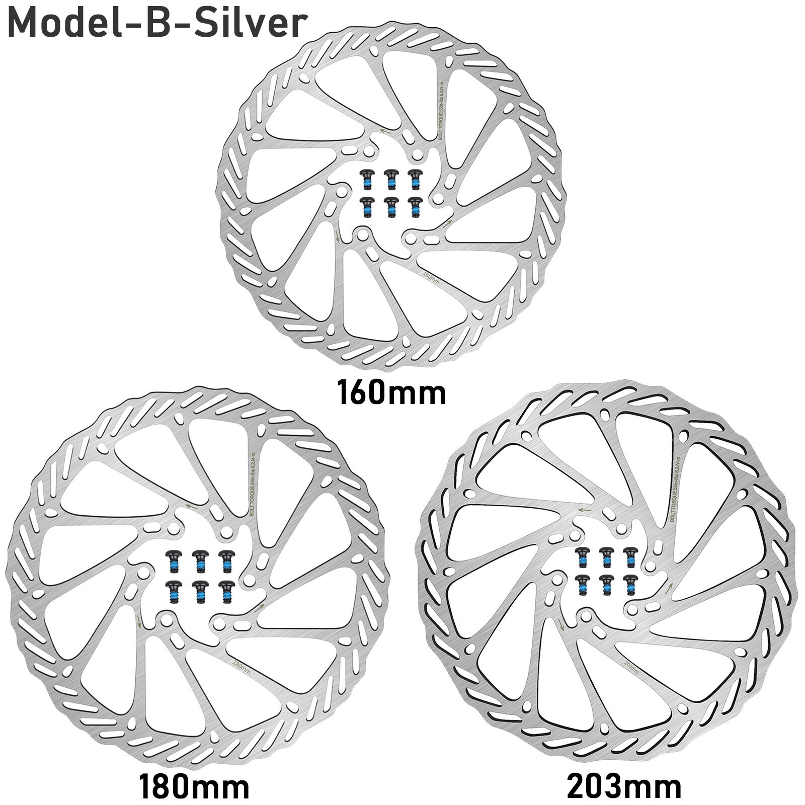 1/2pcs Bike MTB 160mm 180mm 203mm Stainless Rotors Disc Bike Brake Rotor 6 bolts
