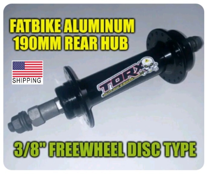  Fat bike aluminum rear hub 190mm 36H  3/8" freewheel disc type. 