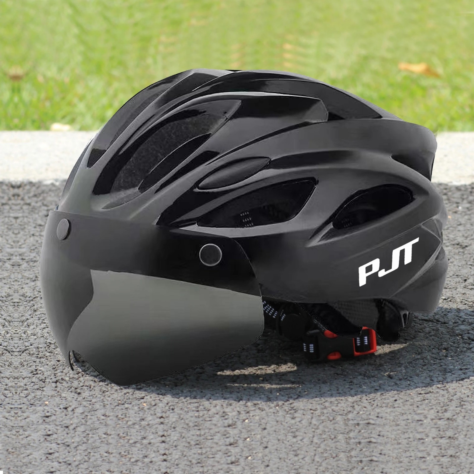 PJT Lightweight Cycling Helmet Magnetic Goggles Lens Adult Bike Helmet 56-61cm