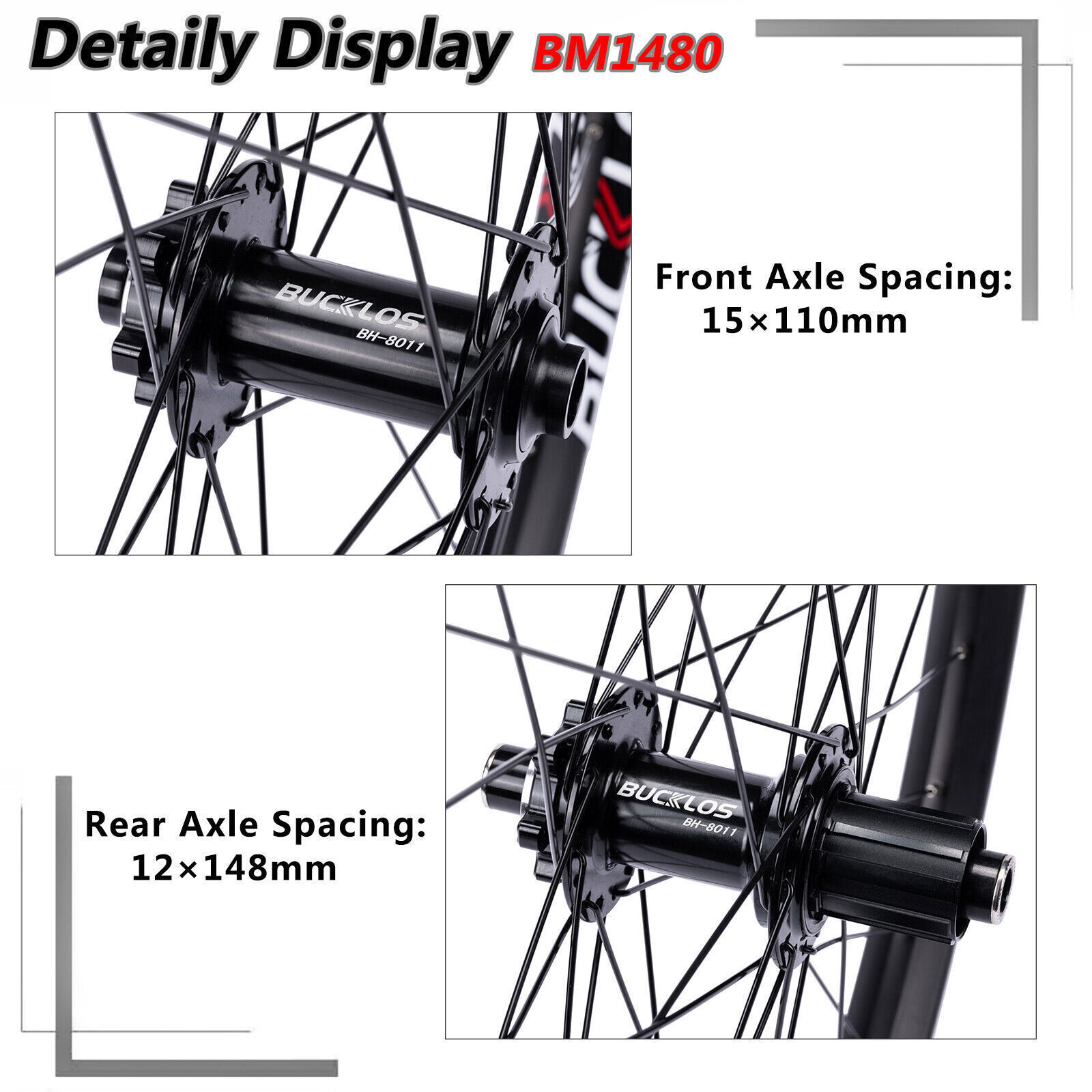 BUCKLOS 27.5/29" MTB Wheelset Disc Aluminum Mountain Bike Wheels Boost/Thru Axle