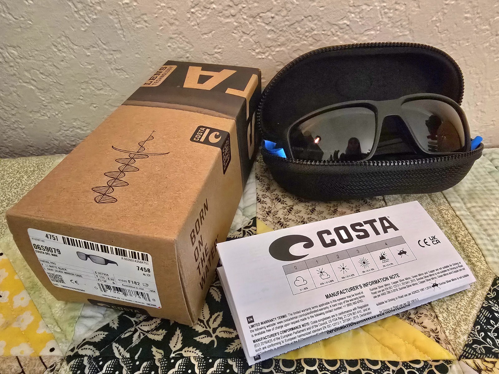 Costa FANTAIL PRO Gray Silver Mirror Polarized Sunglasses Matte Black