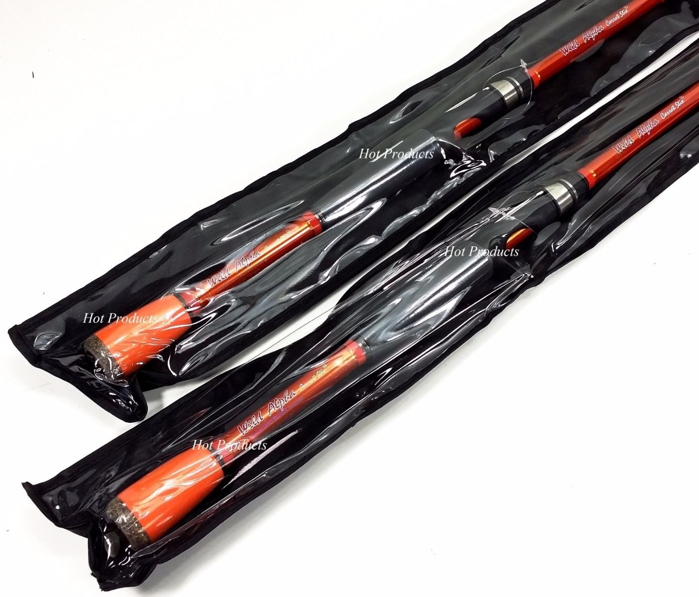 QTY 2- 7' MEDIUM CASTING Carrot Stix ALPHA ORANGE Bass Fishing Rod CWA701M-M-C
