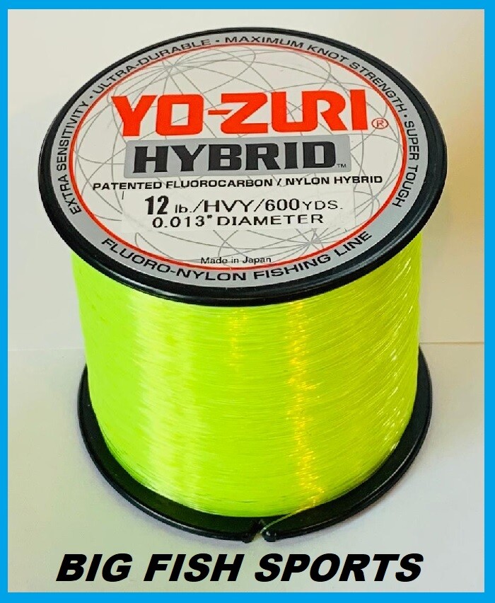 YO-ZURI HYBRID Fluorocarbon Fishing Line 12lb/600yd HIVIS NEW! FREE USA SHIP!