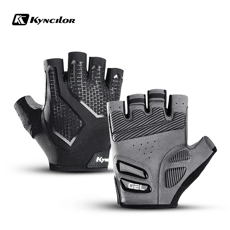Men Bicycle Half Finger Gloves Shock-Absorbing Anti-Slip MTB Road Biking Gloves