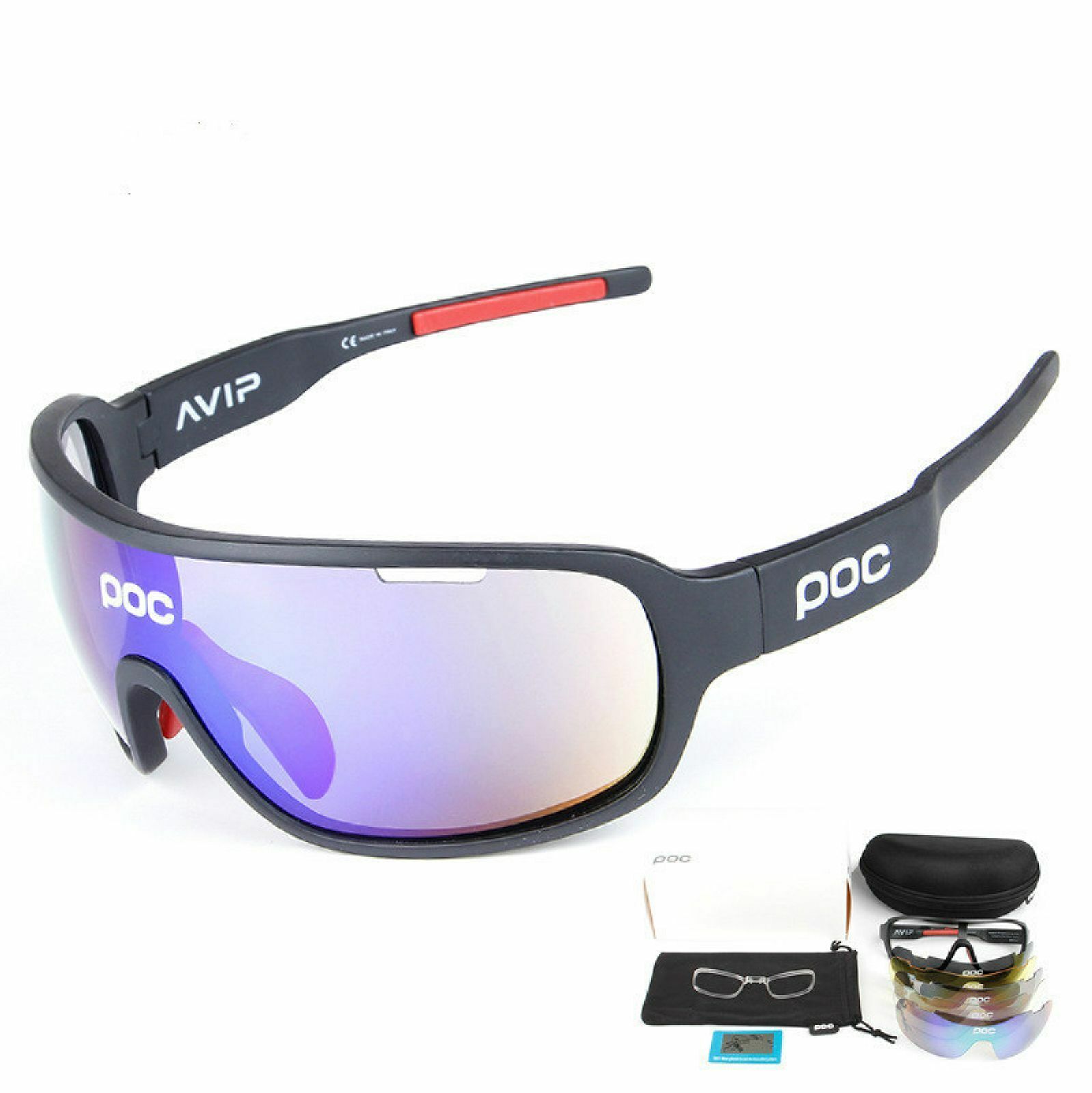 POC Polarized cycling Sunglasses Sports Bike Goggles glasses with 5 lens Eyewear