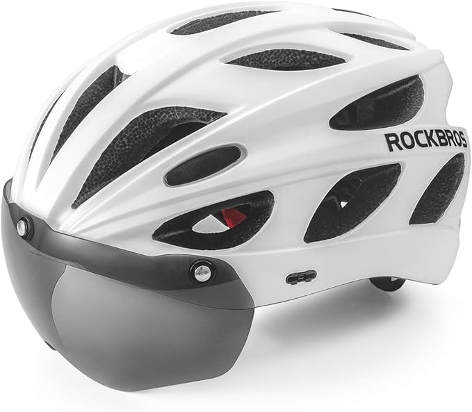 ROCKBROS Bike Helmet with Detachable Magnetic Goggles & Sun Visor Lightweight 