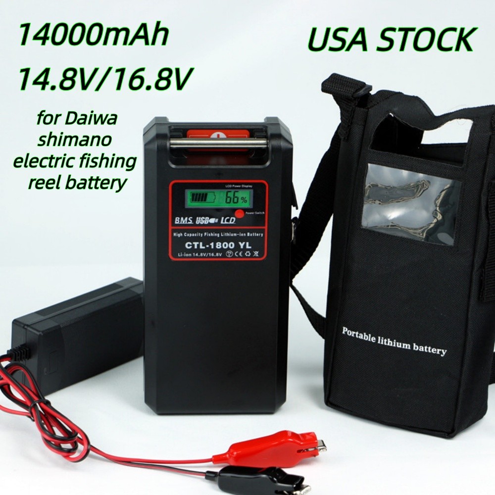 Electric Fishing Reel battery for DAIWA/SHIMANO 14000mAh 16.8V With Charger US