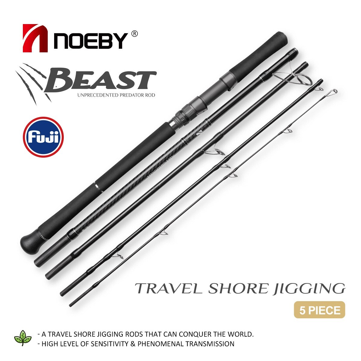 Noeby Beast Travel Shore Jigging Fishing Rod Boarding Spinning Rods 2.9m  5sec