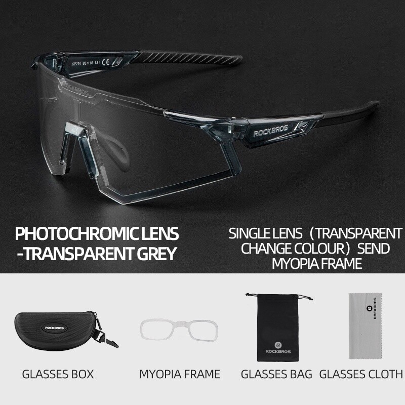 ROCKBROS Photochromic Goggle Cycling Sunglasses Sport Road Mountain Bike Glasses