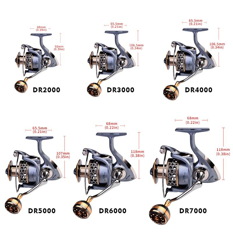 Spinning Fishing Reel 5.2:1 High Speed Max Drag 46lb Saltwater FreshWater