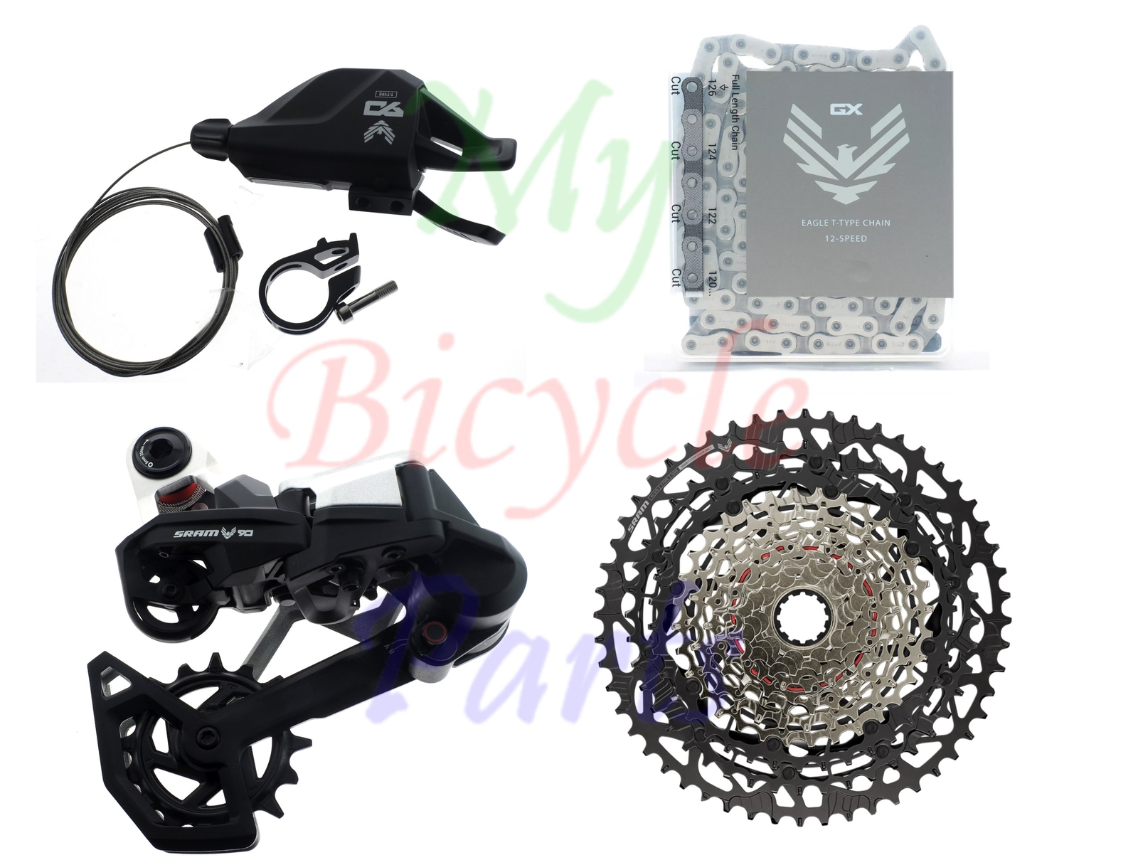 Sram Eagle 90 T-Type 1x12 Spd Groupset Kit 4pcs Shifter RD Cassette Chain READ