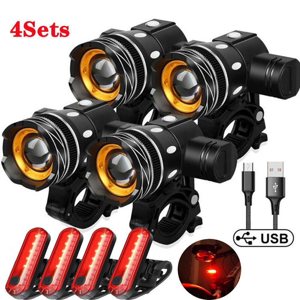 30000LM Rechargeable LED MTB Bicycle Light Racing Bike Front Headlight&Rear Lamp