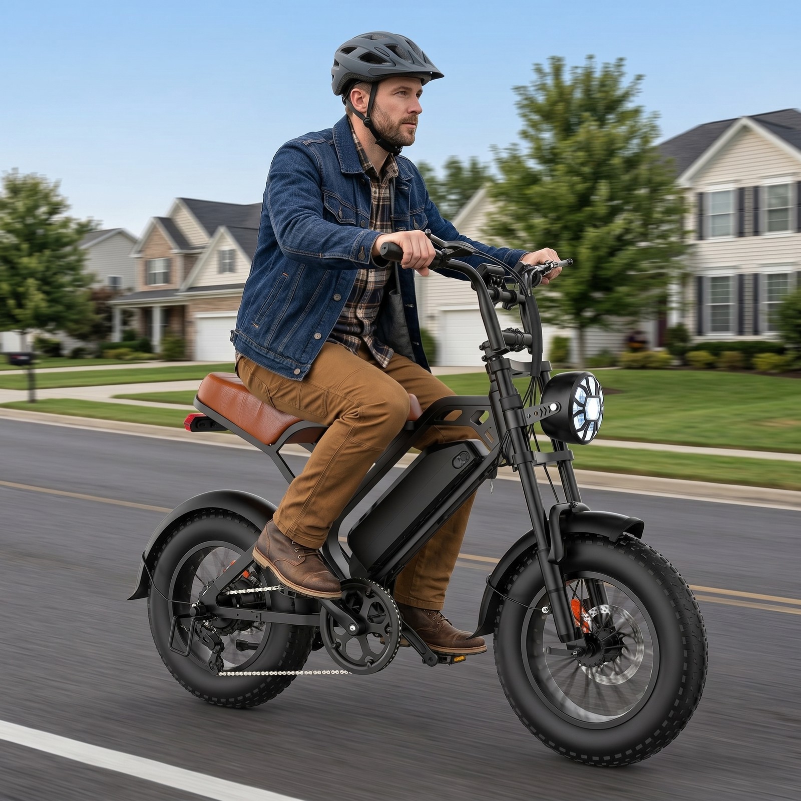 Electric Bike for Adults 1500W Peak 35Miles 48V 20AH 16" Fat Tire E Bike 28Mph