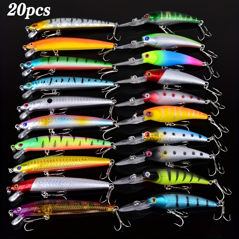 20pcs Hard Fishing Lure Set Minnow Crankbait Baits for Fishing Trout Bass Salmon