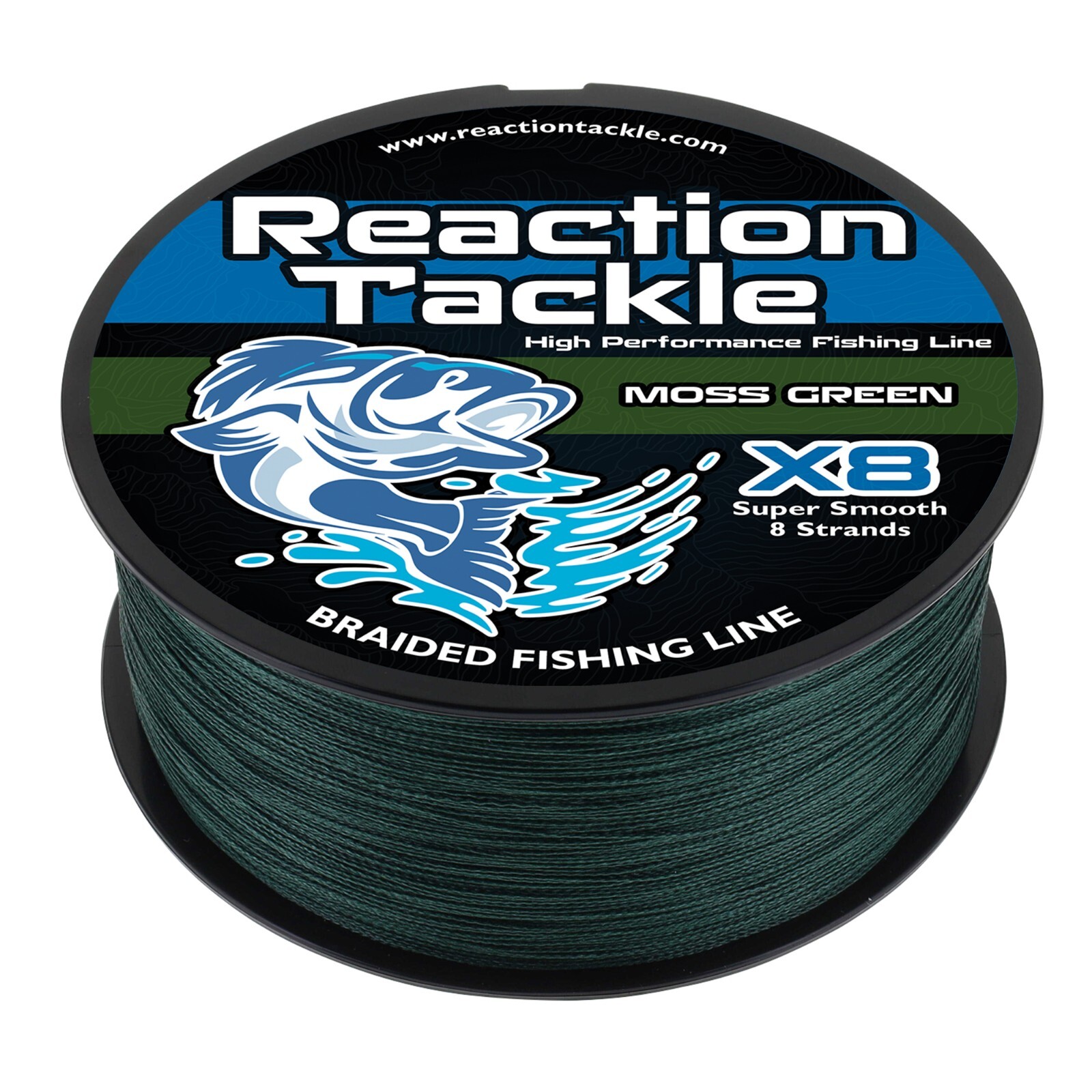 Reaction Tackle Braided Fishing Line Moss Green 4 and 8 Strands PE