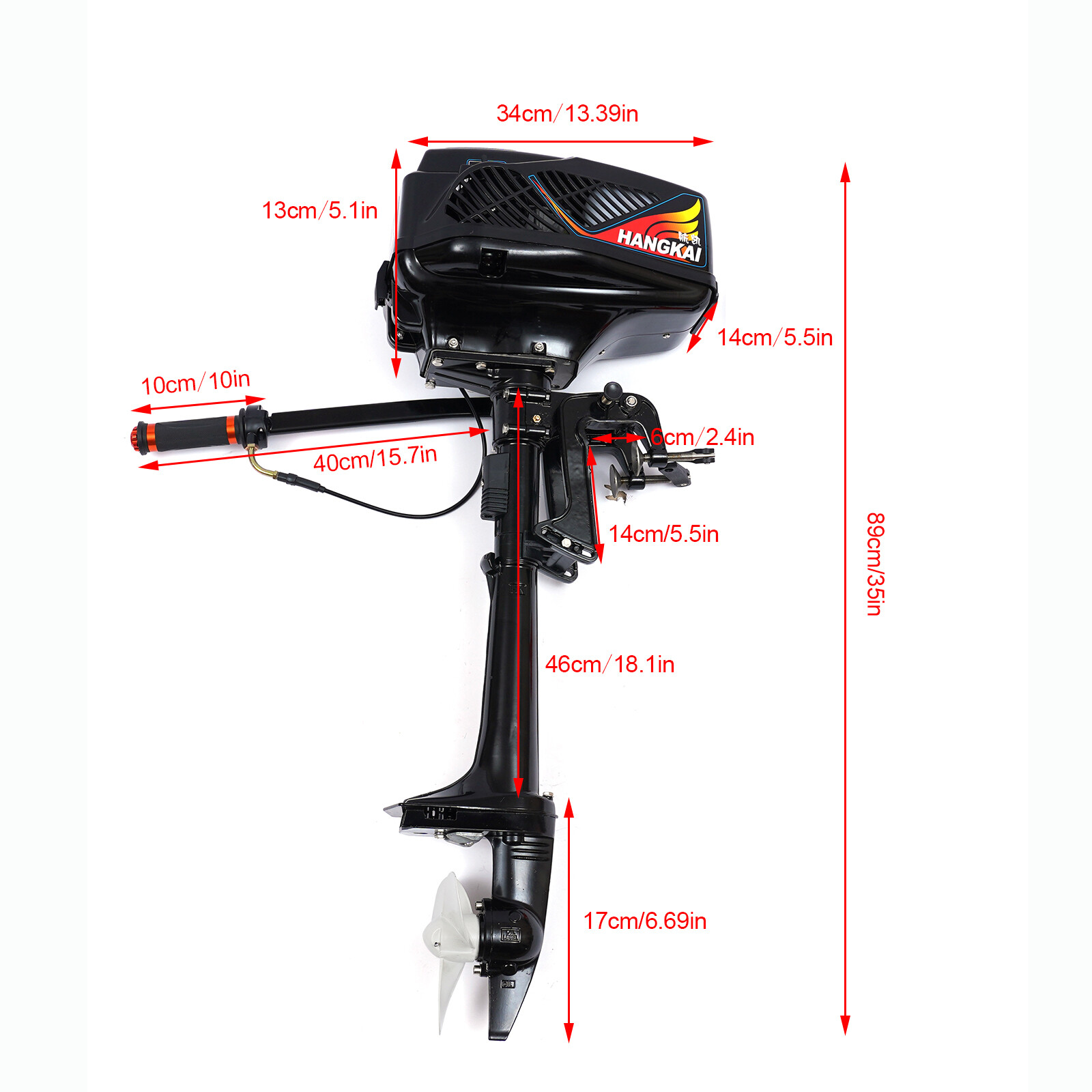 Outboard Motor 3.5-12HP 2/4Stroke Fishing Boat Engine CDI Water/Air Cooled Syste