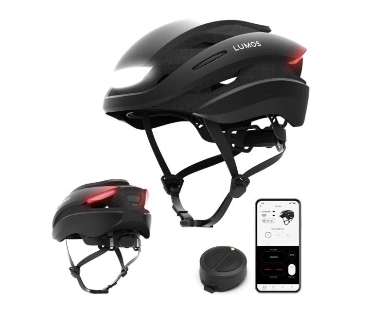 Lumos Smart Bicycle Helmet with Integrated Lights, Black, Size M/L 54-61cm.