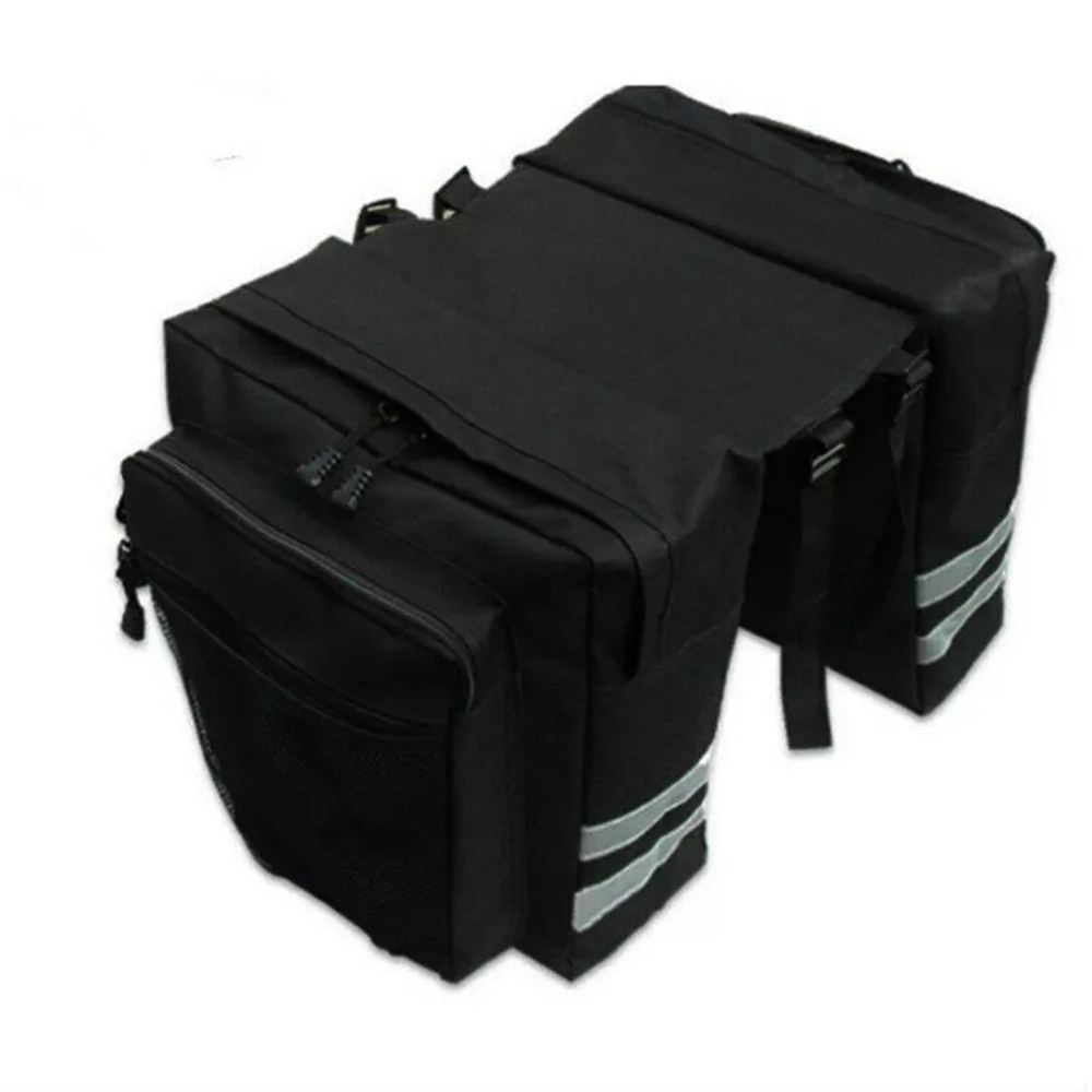 12.4" Bike Pannier Bags Rear Rack Bike Trunk Bag Luggage Back Seat Double Side