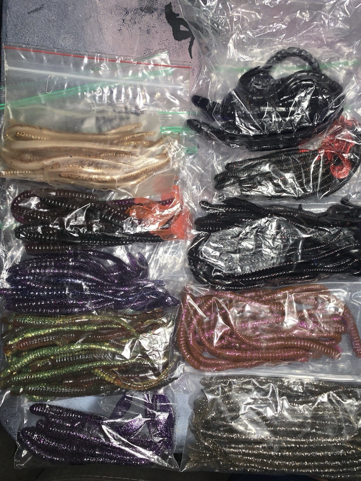 Variety Soft Plastic Bass Worm Lot