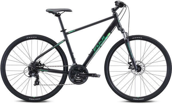 Fuji Traverse 1.7 Hybrid Commuter Bike - XL 21in - Satin Black / Green