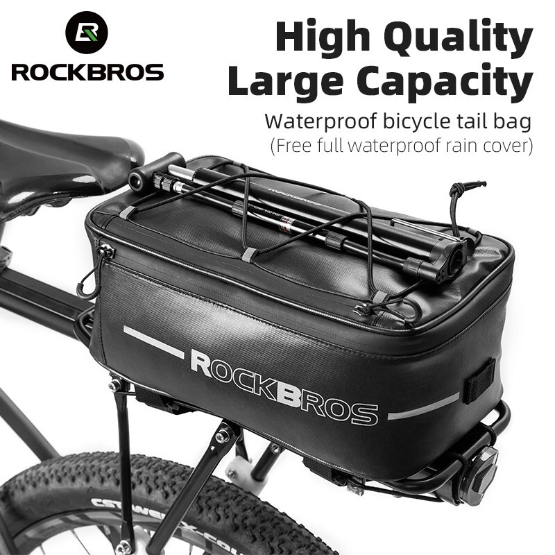 ROCKBROS Bike Rack Bag,Large 9L Waterproof Bicycle Trunk Pannier Rear Seat Pouch