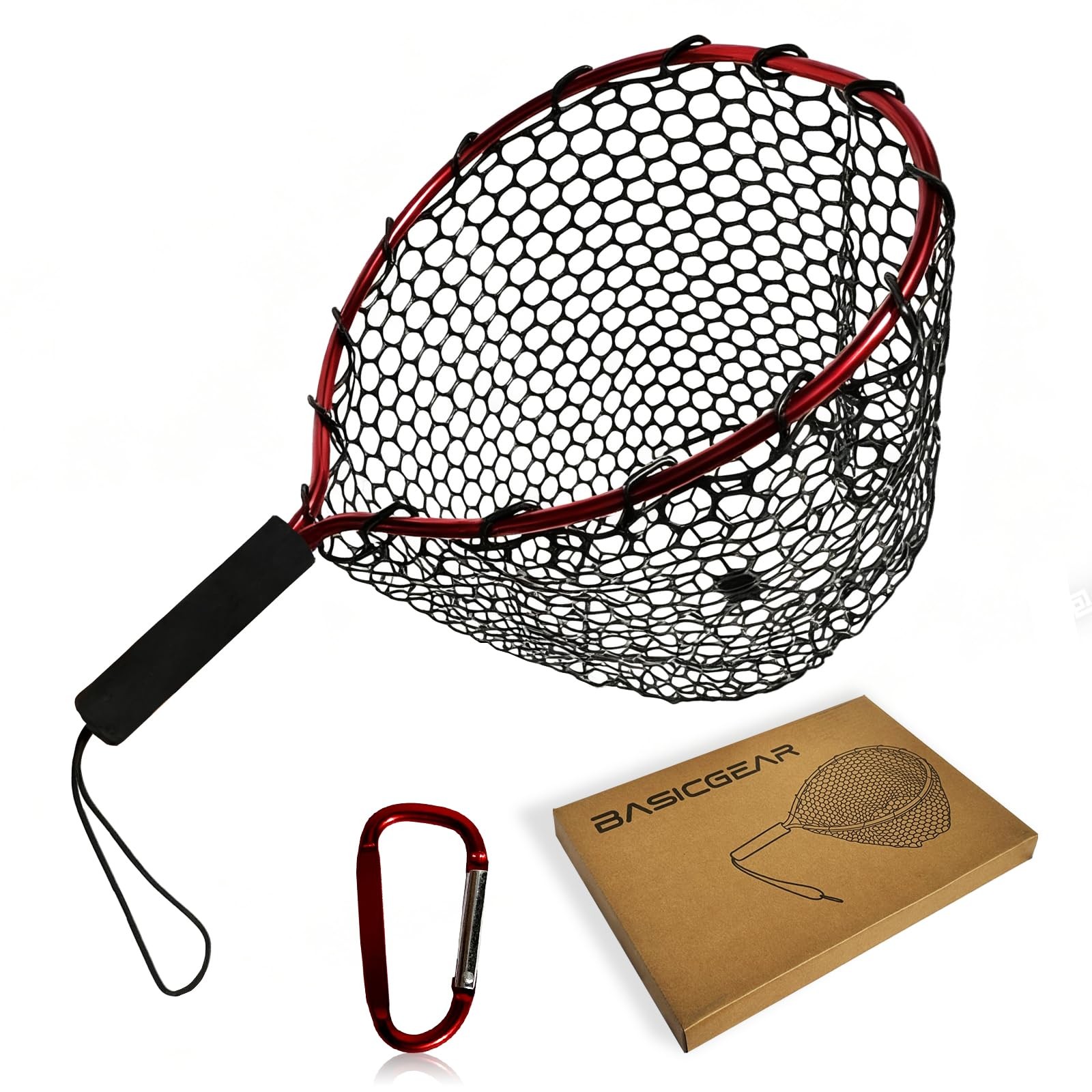 Aluminum Landing Net, 17 in, Rubber-Coated Mesh, 0.50 LB