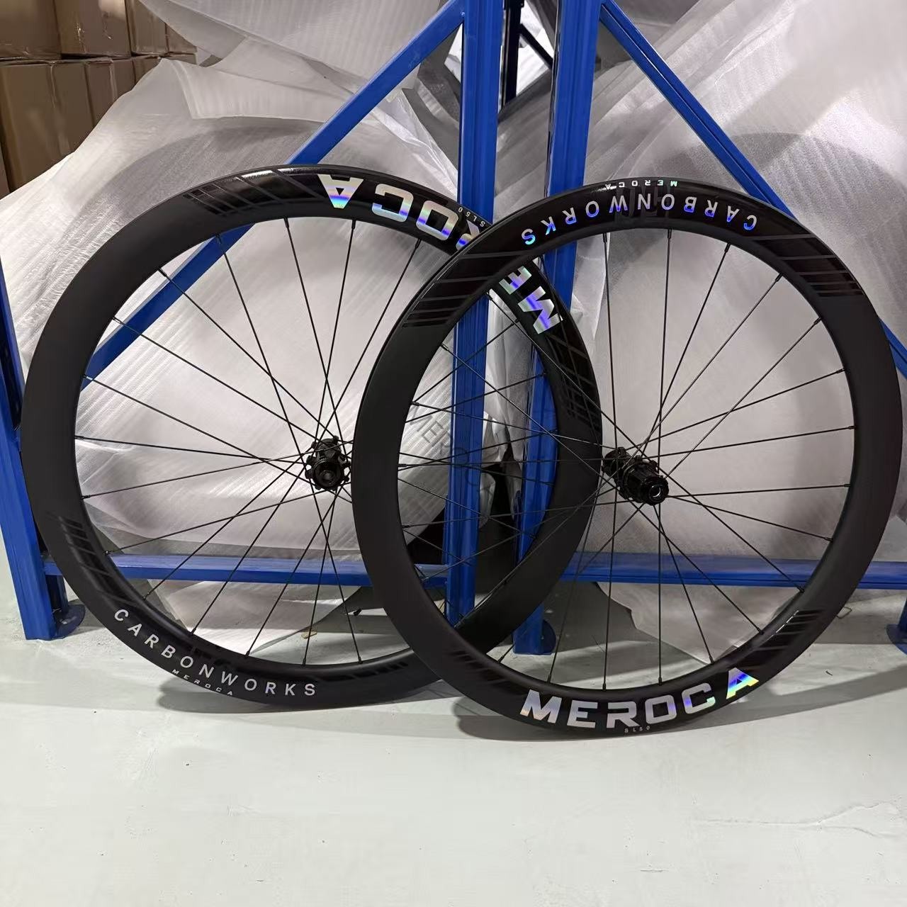MEROCA 50mm Carbon Road Wheelset 700C Disc Wheels Clincher Hooked 12*142mm