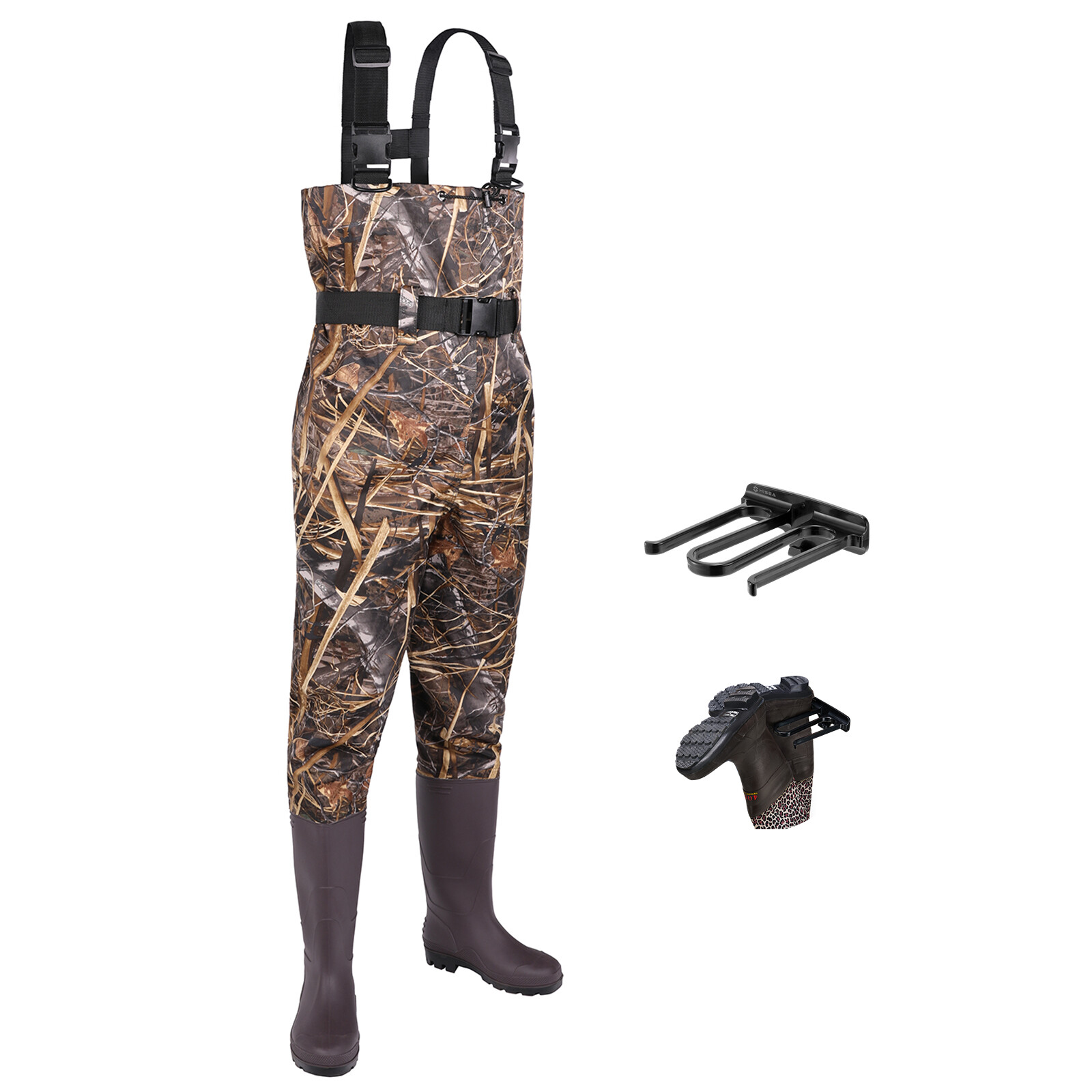 HISEA Unisex Fishing Chest Waders Cleated Bootfoot Waterproof Hunting Work Wader