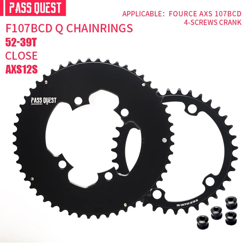 12 Speed Chainring for Sram 107 Bcd Crankset Double Chainwheels 50-37T 52-39T