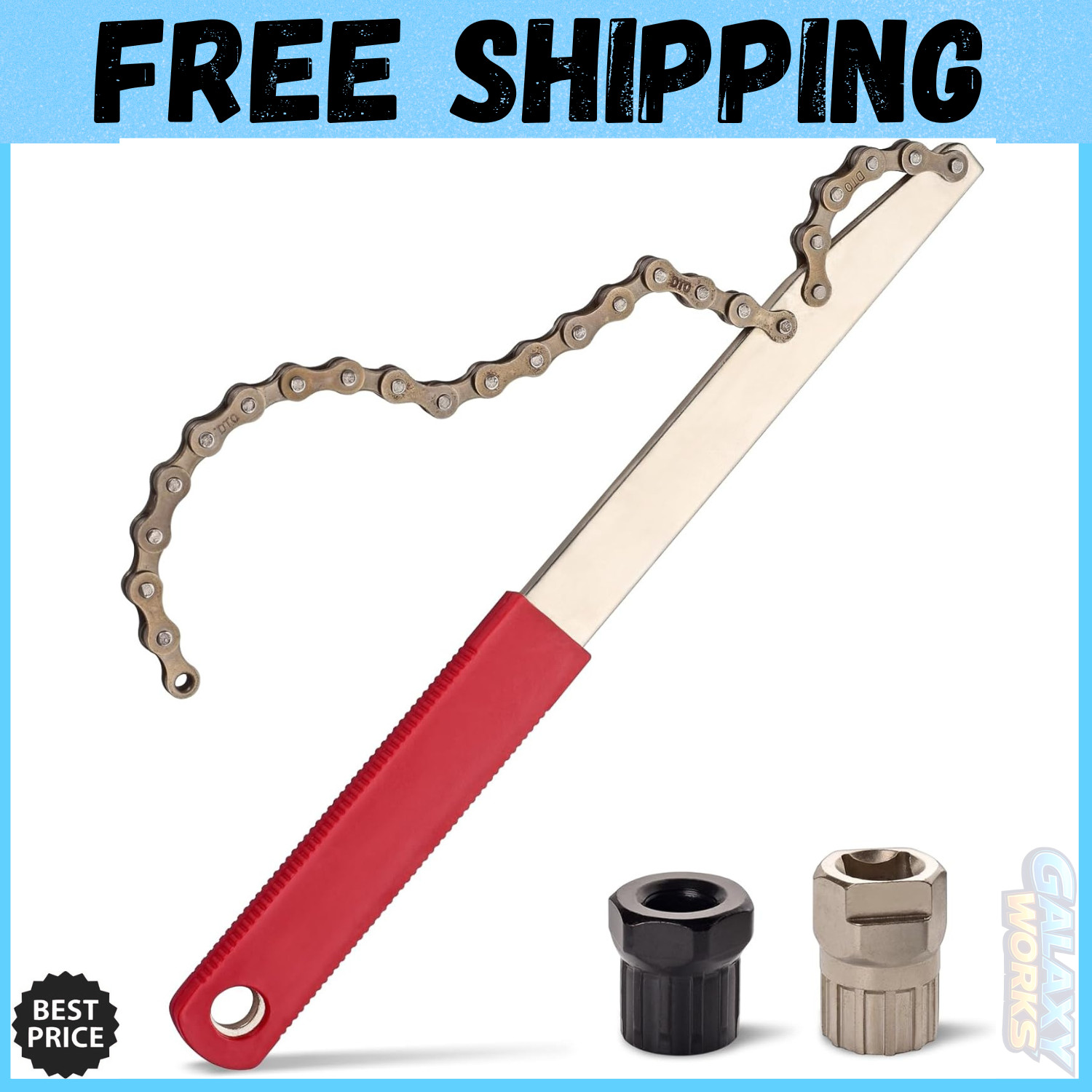 Bike Freewheel Removal Tool with Chain Whip and Bicycle Sprocket Removal Tools