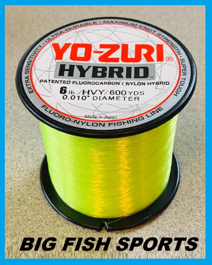 YO-ZURI HYBRID Fluorocarbon Fishing Line 6lb/600yd HIVIS NEW! FREE USA SHIP!