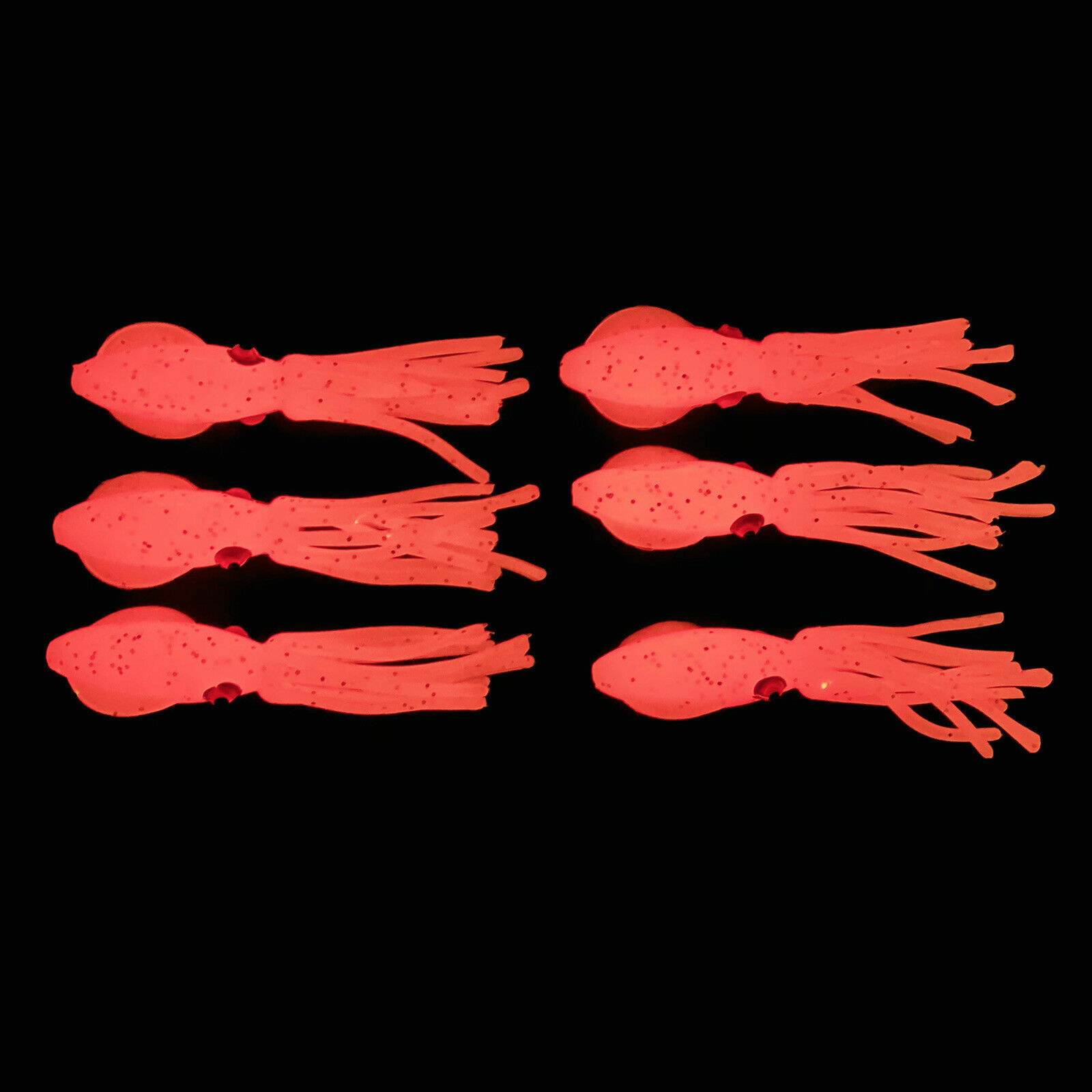 ORIGINAL B-2 SQUIDS 5 INCH LURES B2 SQUID BODIES TRIPLE GLOW PINK FLUKE SEABASS