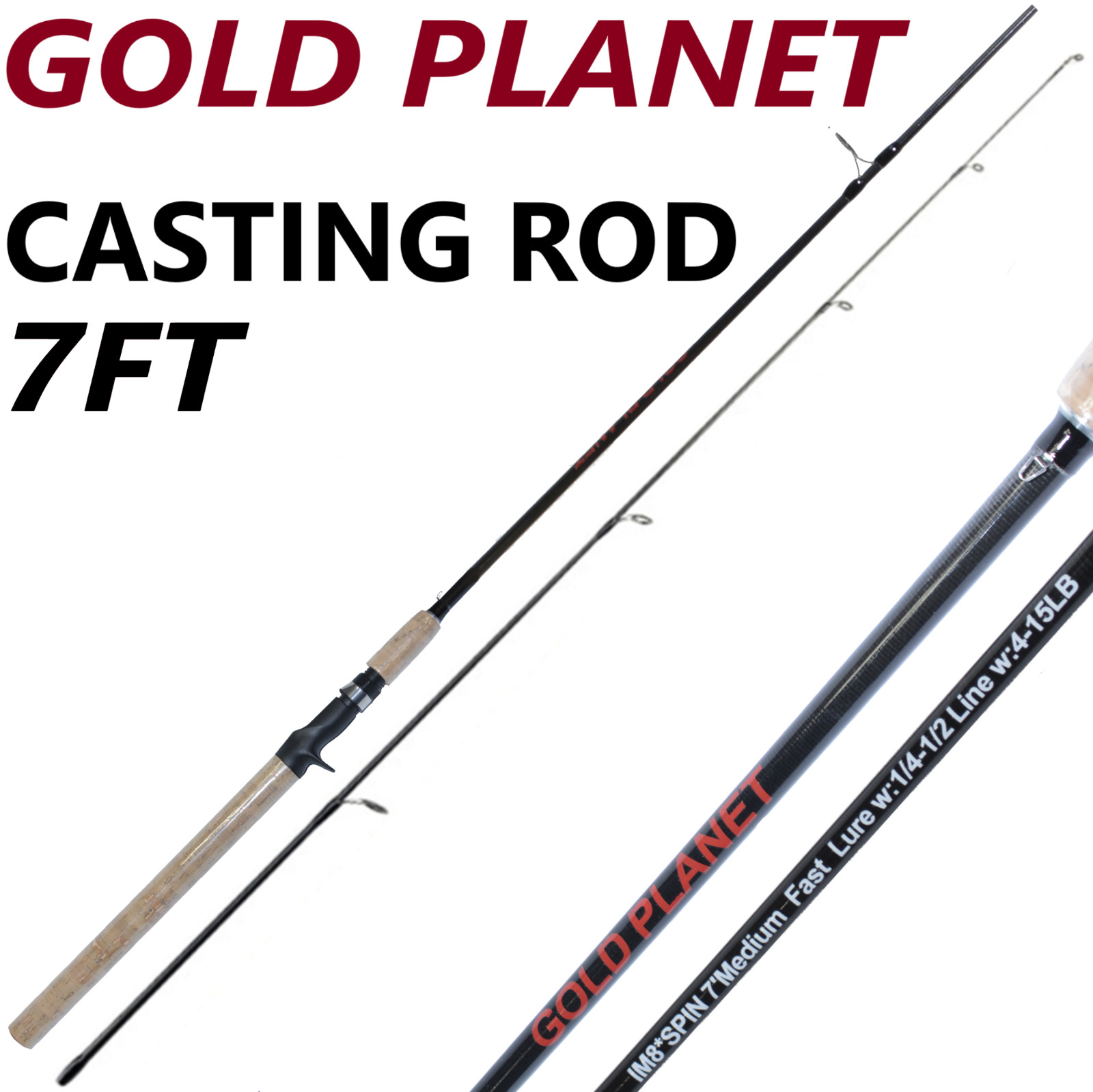 Fishing Pole Spinning Casting Rod Carbon Fiber Portable Medium Fast Lightweight