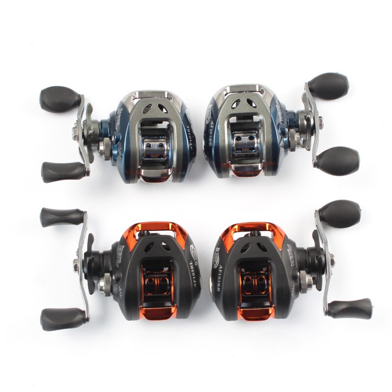 Baitcasting Reel 6.3:1 left and right hand black orange/blue silver