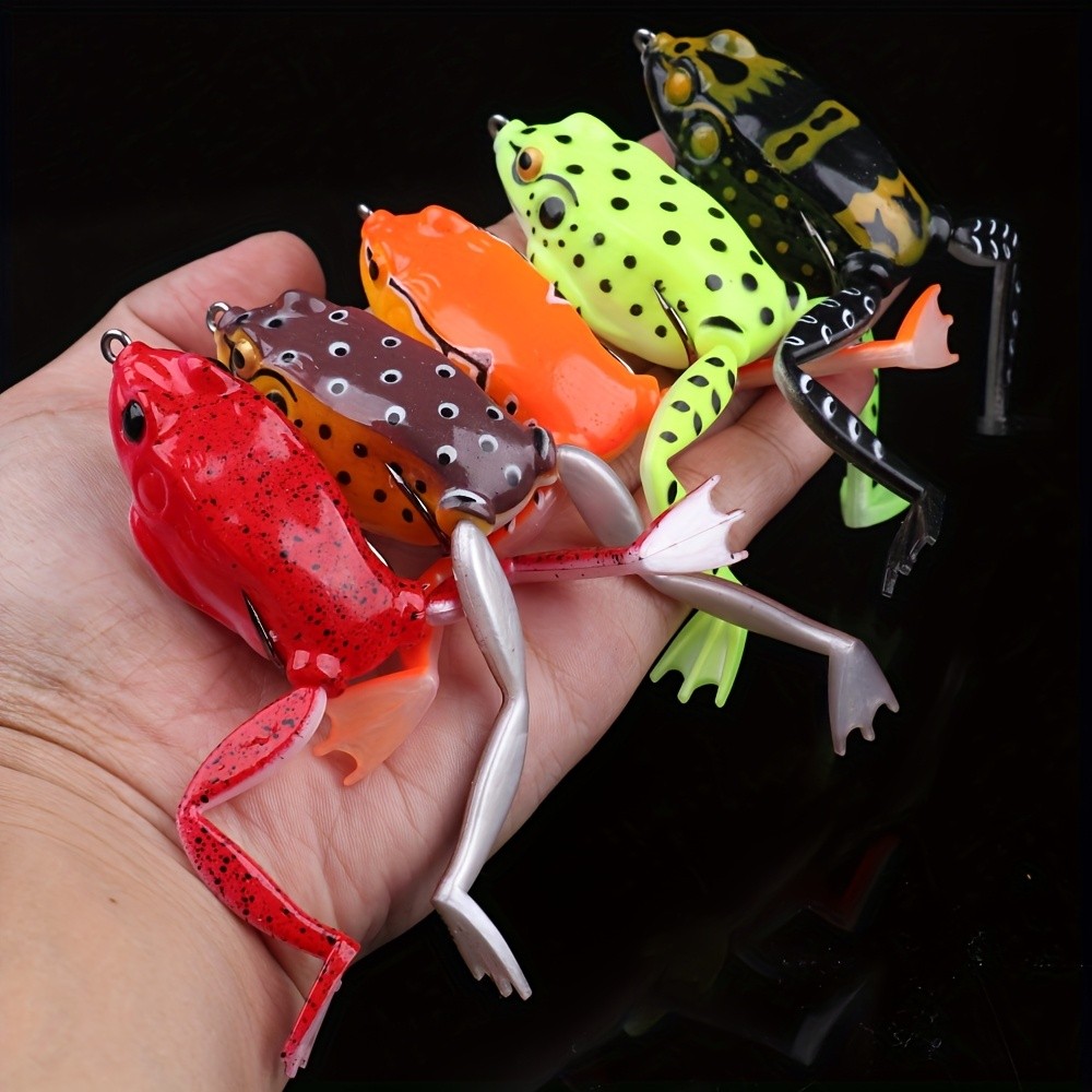 5pcs with Box Frog Lure, Topwater Fishing Lures, Soft Frog Lures