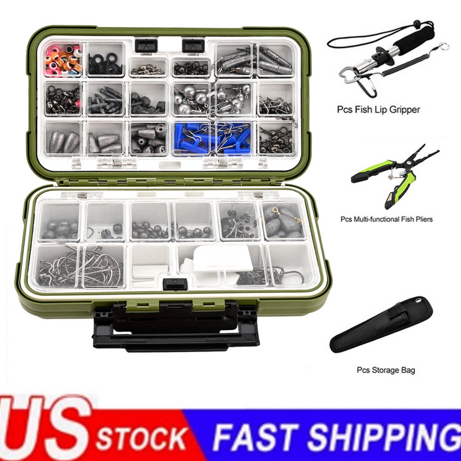 397Pcs Fishing Accessories Kit, Organized Fishing Tackle Box with Tackle Include