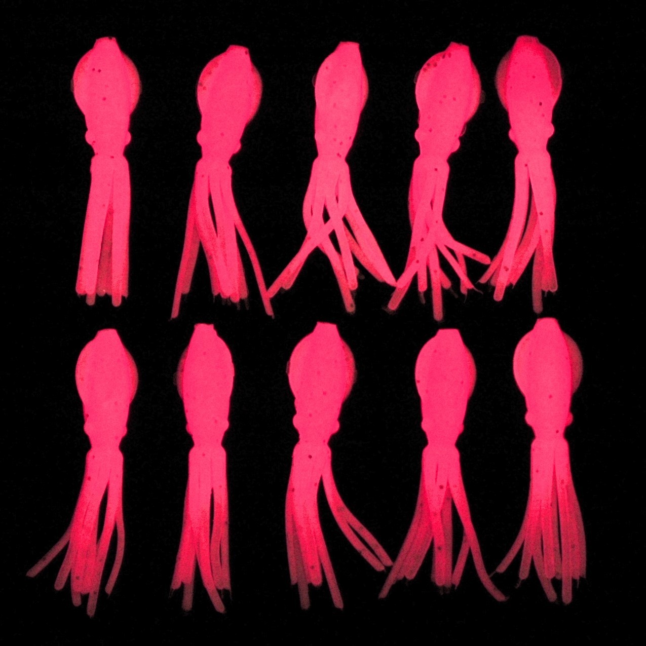 ORIGINAL B-2 SQUIDS FISHING LURES B2 SQUID BODIES GLOW PINK FLUKE SEABASS