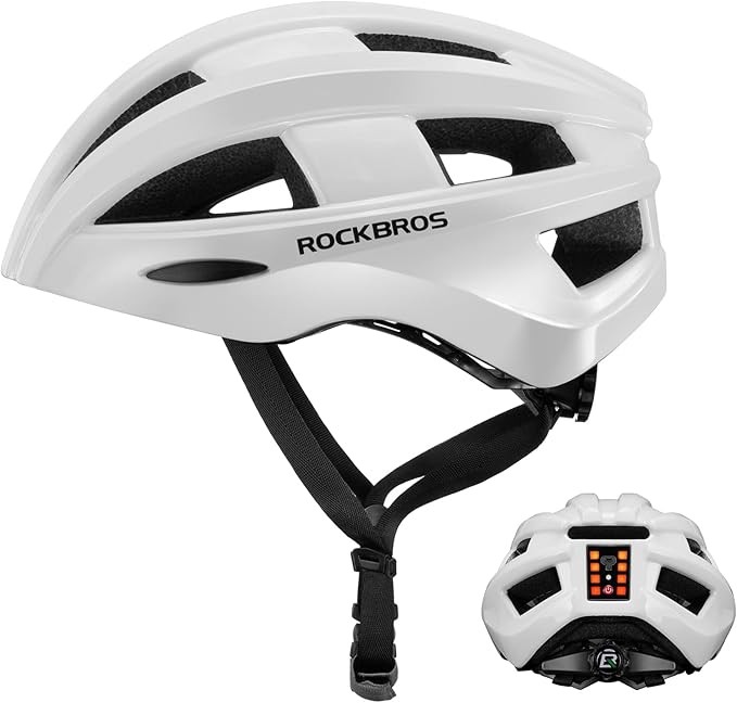 ROCKBROS Bike Helmet With Built-inTaillight Breathable Cycling Helmet 55-60cm