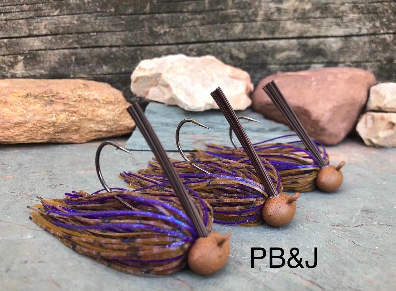 3 Weedless Football Jigs Bass Fishing Lure Green Pumpkin Black Blue & More