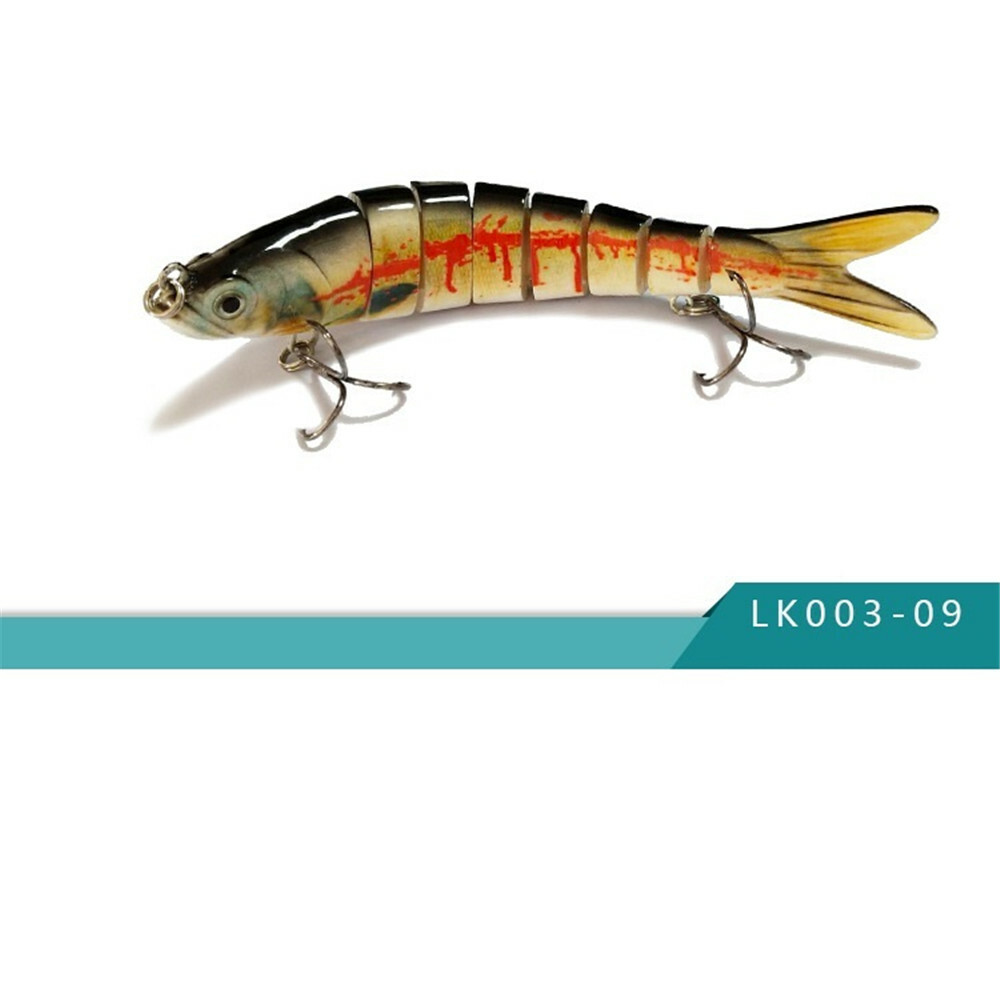 Fishing Lure 8-Segments Fish Bass Minnow Swimbait Tackle Hook Lure Crank Bait US