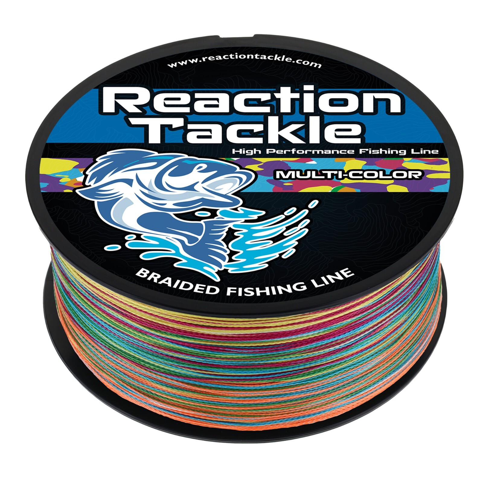 Reaction Tackle Braided Fishing Line Multi Color 4 Strand Metered Braid