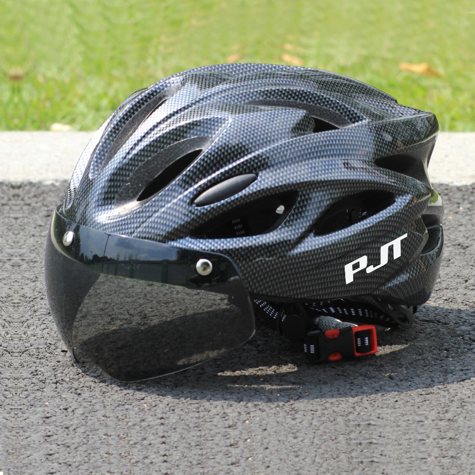 PJT Lightweight Cycling Helmet Magnetic Goggles Lens Adult Bike Helmet 56-61cm
