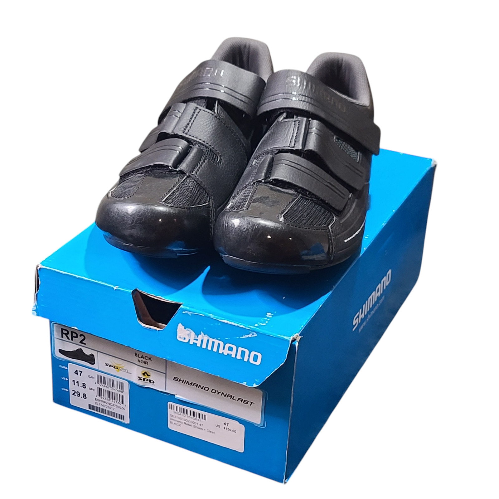 Shimano Dynalast Mens Cycling Shoes SH-RP200-SL Black Size US 11.8/EU 47
