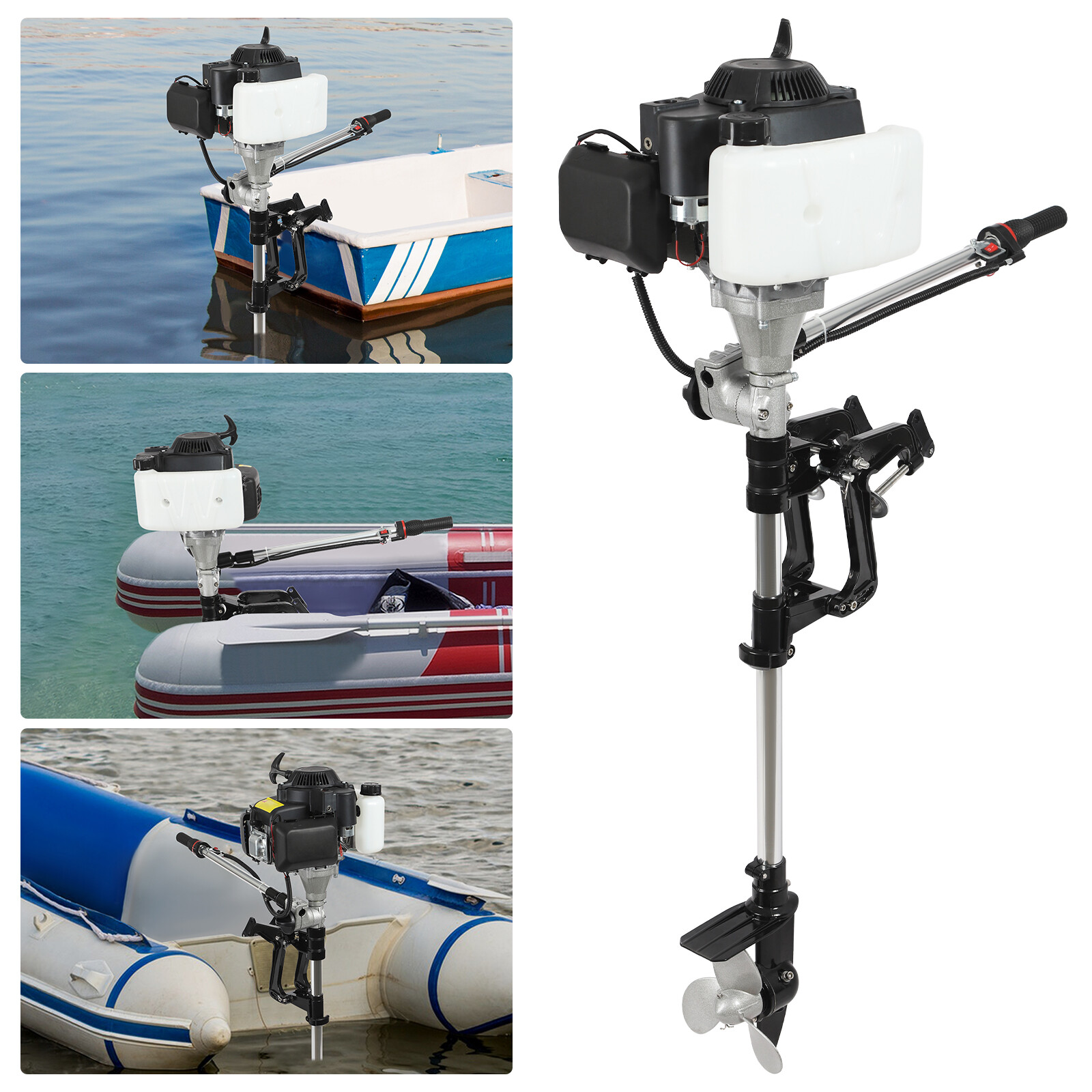 7.5 HP Outboard Motor 4-Stroke Boat Motor Recoil/Electric Start Outboard Motor
