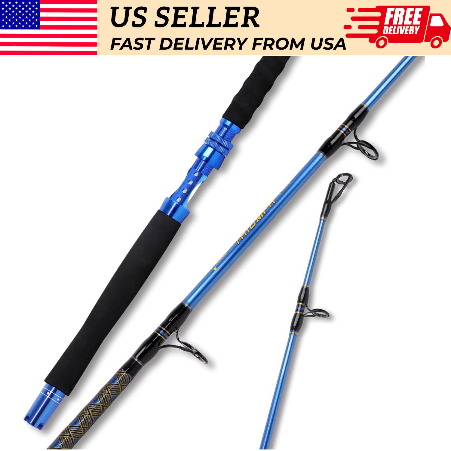 Fiblink 5'6" Heavy Saltwater Jigging Spinning Rod 80-120lb Offshore Tuna