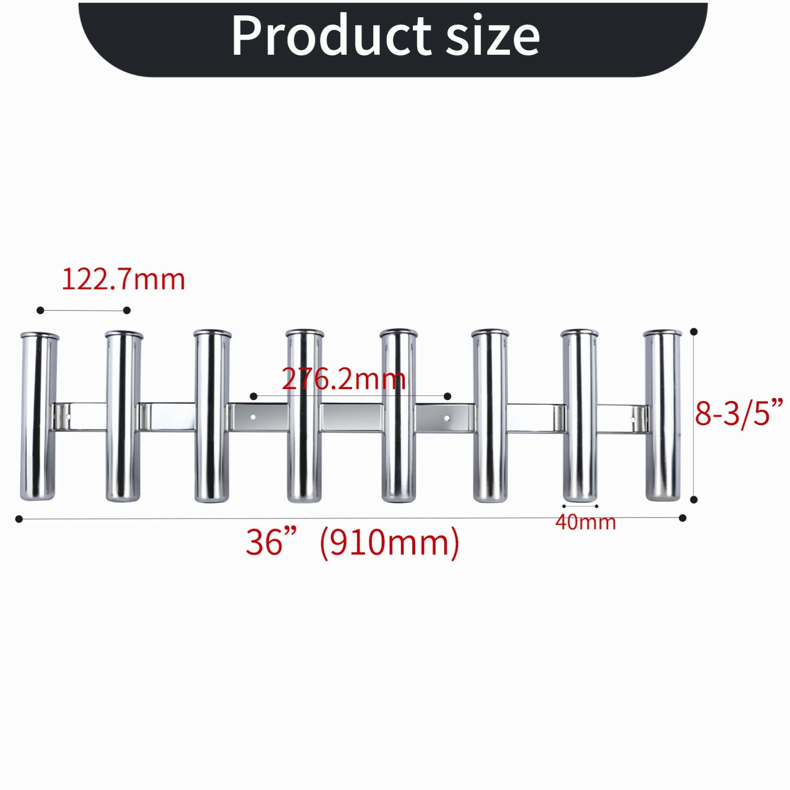 3/4/5/6/8 Tubes Fishing Rod Holder Stainless Steel Side Mount for Boat/Truck RV