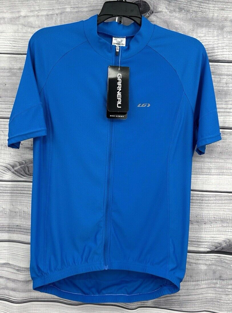 GARNEAU AIR FIT CYCLE JERSEY Men's Size Medium BLUE SHORT SLEEVE CYCLING