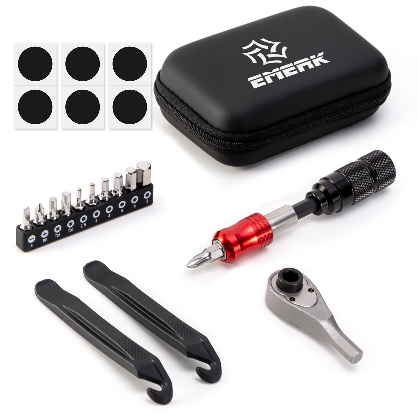 Emerk Bike Repair Tool Kit – Bicycle Multi With Mini Pump Ratchet Wrench 10