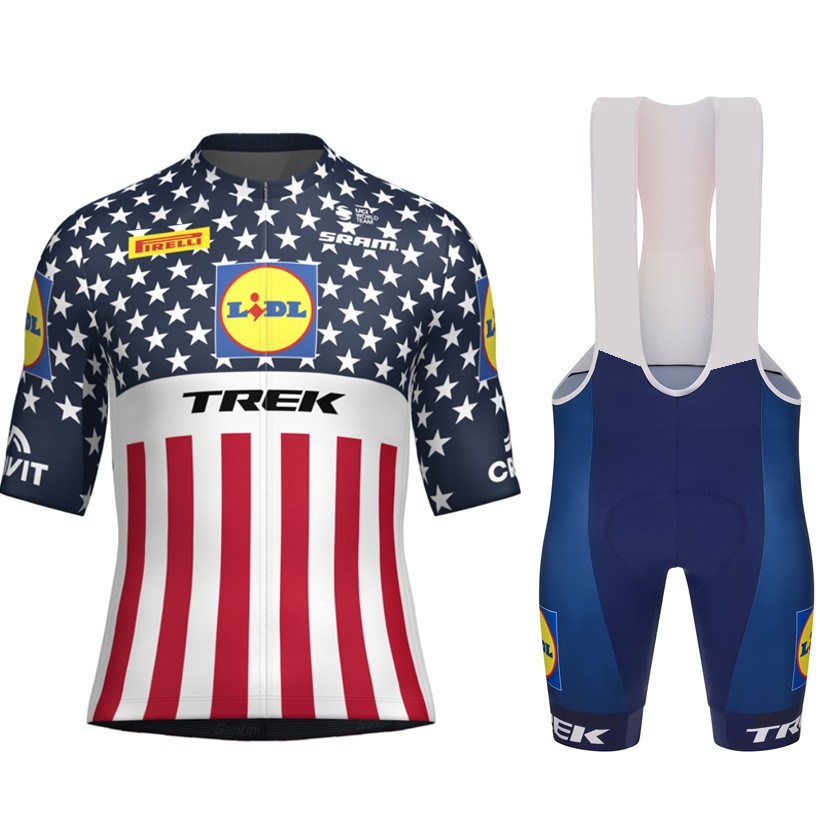 2026 men's Team lidl Cycling Jersey Bib Shorts Cycling Strap Shorts Jersey